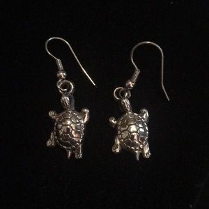 Silver Turtle Earrings